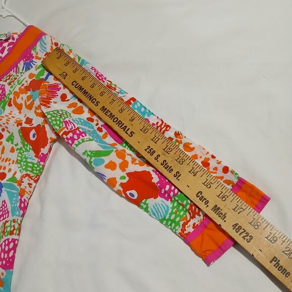 Gretchen Scott XS Bright Colors Tropical Fish 100% Cotton 3/4-Sleeve Tunic - Picture 13 of 16